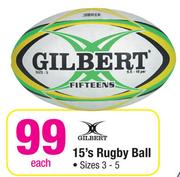 Gilbert 15's Rugby Ball Size 3-5