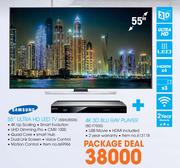 Samsung 55" Ultra HD LED TV 55HU8500 + 4K 3D Blu Ray Player BD F7500