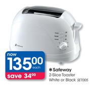 Safeway 2-Slice Toaster White or Black SET005 Each