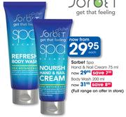 Sorbet Spa Hand & Nail Cream-75ml Each