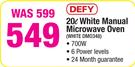Defy 20Ltr White Manual Microwave Oven WHITE DMO348