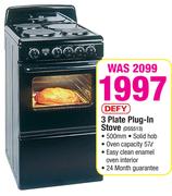 Defy 3 Plate Plug-In Stove DSS513