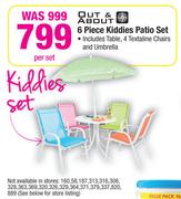 Out & About 6 Piece Kiddies Patio Set-Per Set