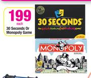 30 Seconds Or Monopoly Game-Each