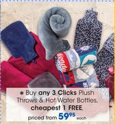 Clicks Plush Throws & Hot Water Bottles-Each