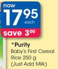 Purity Baby's First Cereal Rice (Just Add Milk)-250g