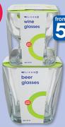 Clicks 4 Packs White Wine Glasses, Beer Or Pilsner Tumbler