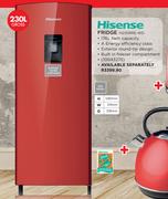 hisense 230lt fridge with water dispenser red h230rrewd