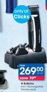 BaByliss 6-In-1 Rechargeable Trimmer E823E