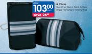 Clicks Guy Pinot Men's Black & Grey Stripe Hanging Or Toiletry Bag-Each