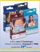 Contempo 3-Pack Condoms-Per Pack