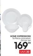 Home Expressions 16 Piece Porcelain Dinner Set