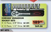 Chrome Vanadium Socket Set 13 Pcs-1/2" Drive