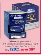 Nivea Visage Q10 Plus Anti-Wrinkle Cream-50ml, Day Or Night Cream-50ml Or Eye Cream-15ml Each