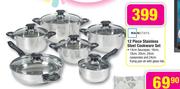  Mainstays 12 Piece Stainless Steel Cookware Set