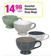 Assorted Stoneware Soup Mugs-Each
