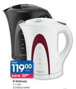 Safeway 1.7Ltr Cordless Kettle-Each