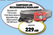 Campgear LED Rechargeable Headlamp LAM3LEDR