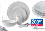 Clicks 32-Piece White Porcelain Dinner Set-Per Set