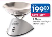 Clicks Stainless Steel Digital Kitchen Scale-Each