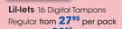Lil-Lets 16 Digital Tampons Regular-Per Pack