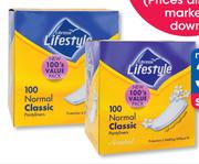 Lifestyle 100 Pantyliners Scented Or Unscented-Per Pack