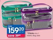 Clicks 4-In-1 Toiletry Bag Sets-Per Set