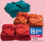 Clicks 6-Piece Towel Set-Per Set