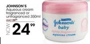 Johnson's Aqueous Cream Fragranced Or Unfragranced-350ml 