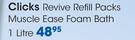 Clicks Revive Refill Packs Muscle Ease Foam Bath-1L