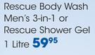 Clicks Rescue Body Wash Men's 3-In-1 Or Rescue Shower Gel-1L