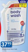 Clicks Body Wash Refill-1.5L