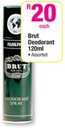 Brut Deodorant Assorted-120ml 