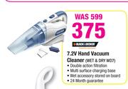 Black & Decker 7.2V Hand Vacuum Cleaner(Wet & Dry WD7)