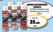Midas Dashboard Sprays-300ml Each
