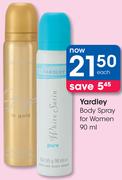 Yardley Body Spray For Women-90ml