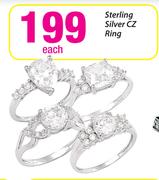 Sterling Silver CZ Ring-Each