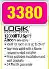 Logik 12000BTU Split Aircon HPI-125P