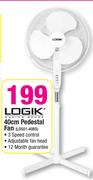 Logik 40cm Pedestal Fan LDS01-40BS