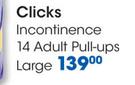 Clicks Incontinence 14 Adult Pull-Ups Large