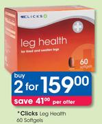 Clicks Leg Health 60 Softgels-2 Packs