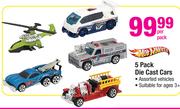 Hot Wheels 5 Pack Die Cast Cars-Per Pack