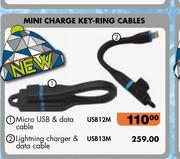 Mini Charge Key Ring Cables Lighting Charger & Data Cable USB13M