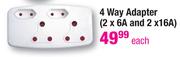 4 Way Adapter (2 x 6A & 2 x 16A) 