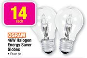 Osram ES OR BC 46W Halogen Energy Saver Globes-Each