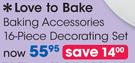 Love To bake Baking Accessories 16-Piece Decorating Set