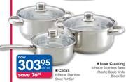 Clicks 6-Piece Stainless Steel Pot Set