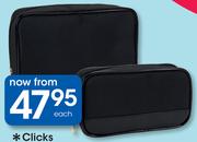 Clicks Black PVC Trim Toiletry Bag-Each