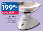 Clicks Stainless Steel Retro Digital Kitchen Scale