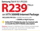 Samsung Tab 3 10.1(P5220)+Drifta DSTV Mobile Decoder-On MTN 500MB Internet Package